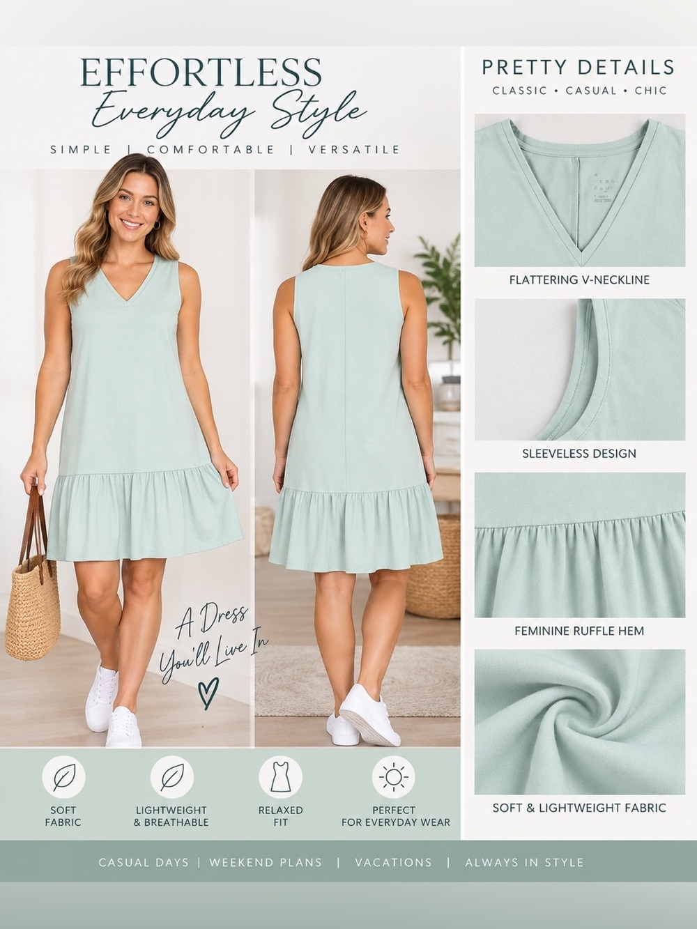A NEW DAY SLEEVELESS TIERED DRESS - MINT SIZE XXL (NEW WITH TAGS) A35